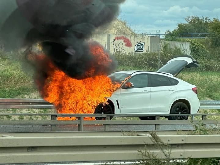 pożar auta a2  - Michał - MotoSygnały
