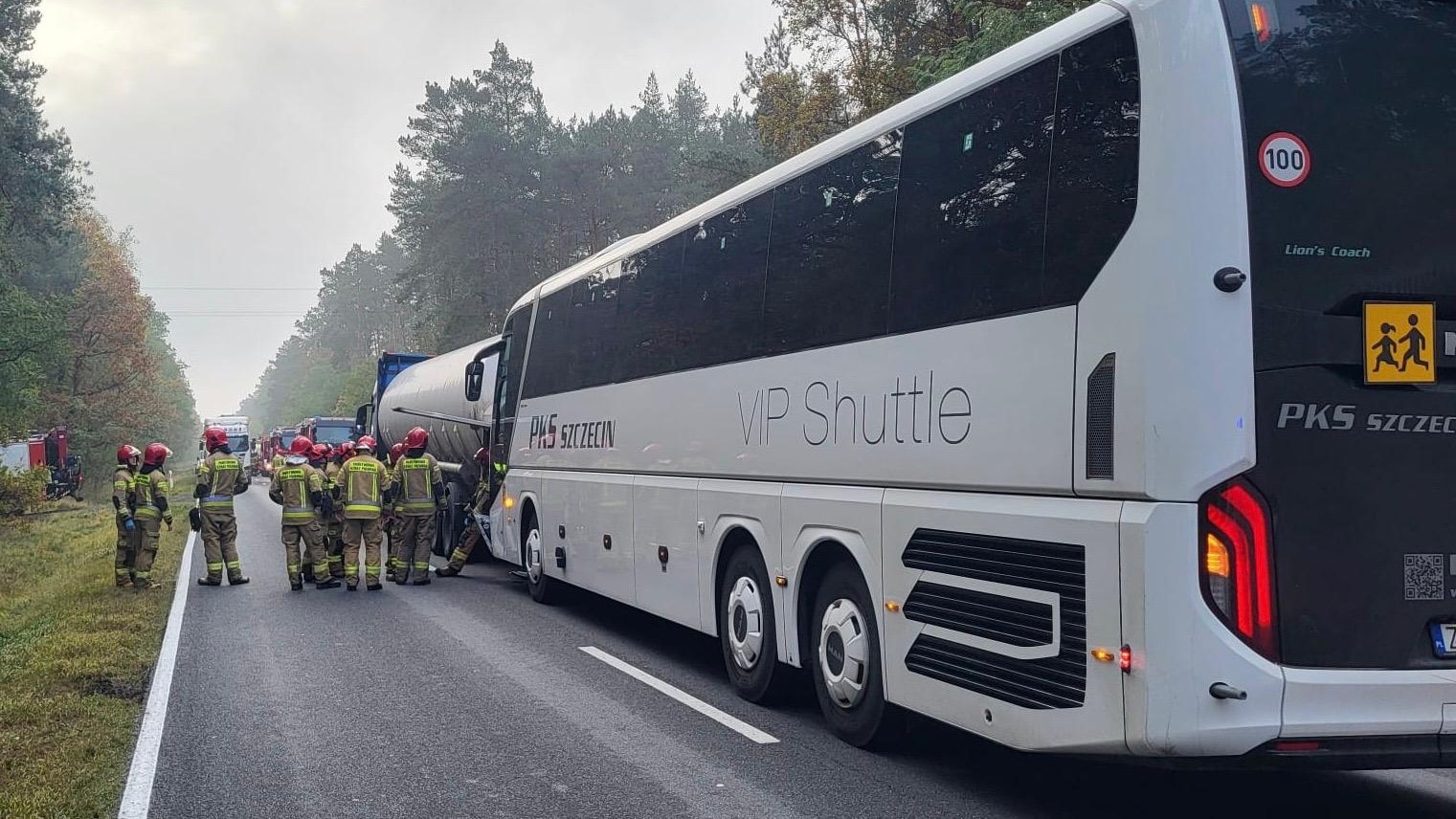 wypadek autokaru stara łubianka piła - KPP Piła