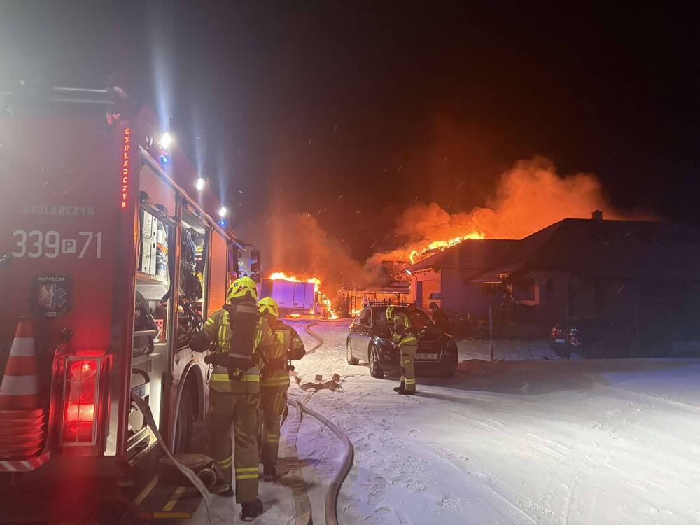 pożar w krosinku - OSP Pecna