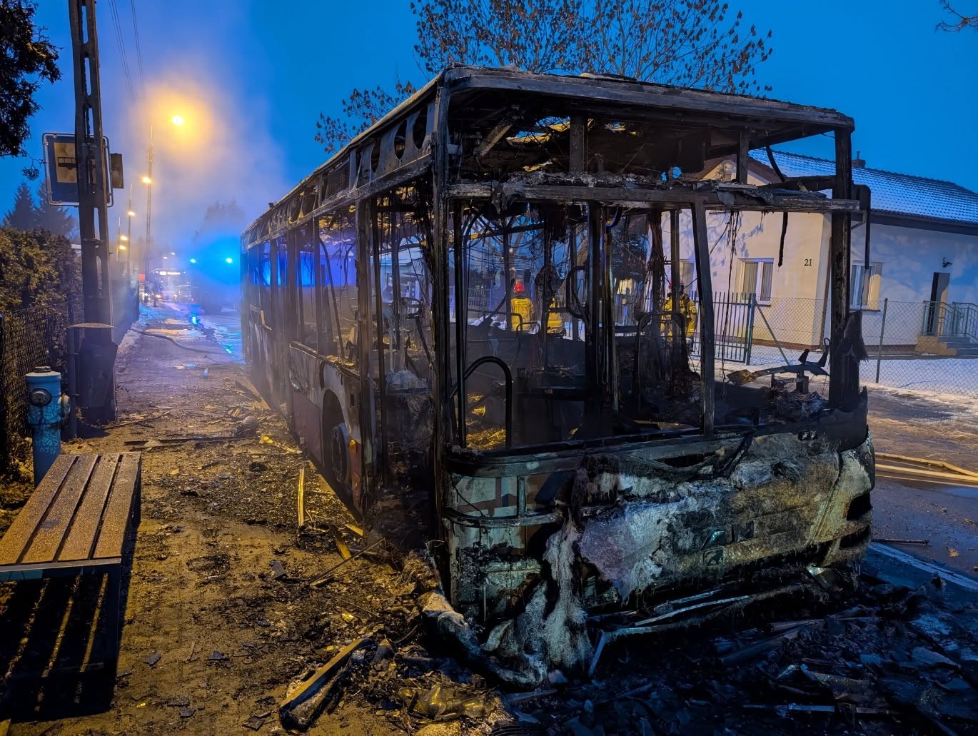 pożar autobusu rokietnica  - ZUK Rokbus