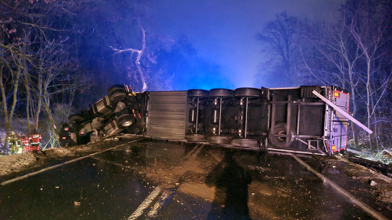 wypadek ciężrówka kwilcz - Komenda Powiatowa Policji w Międzychodzie