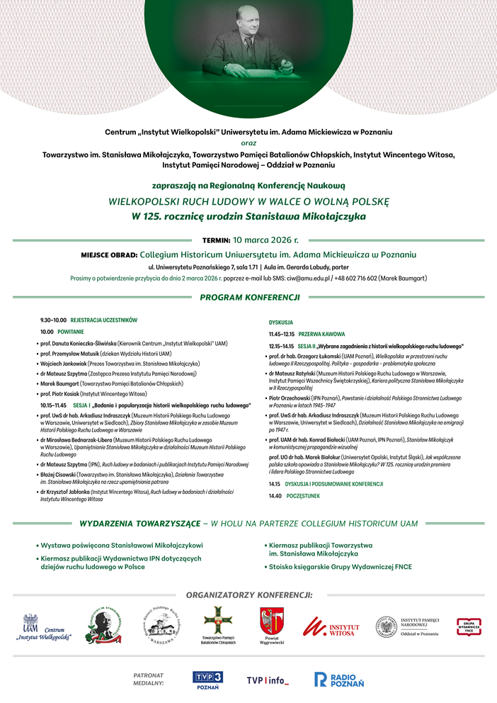 125. rocznicy urodzin Stanisława Mikołajczyka - Organizator