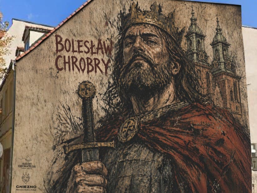 bolesław chrobry mural gniezno - gniezno.eu