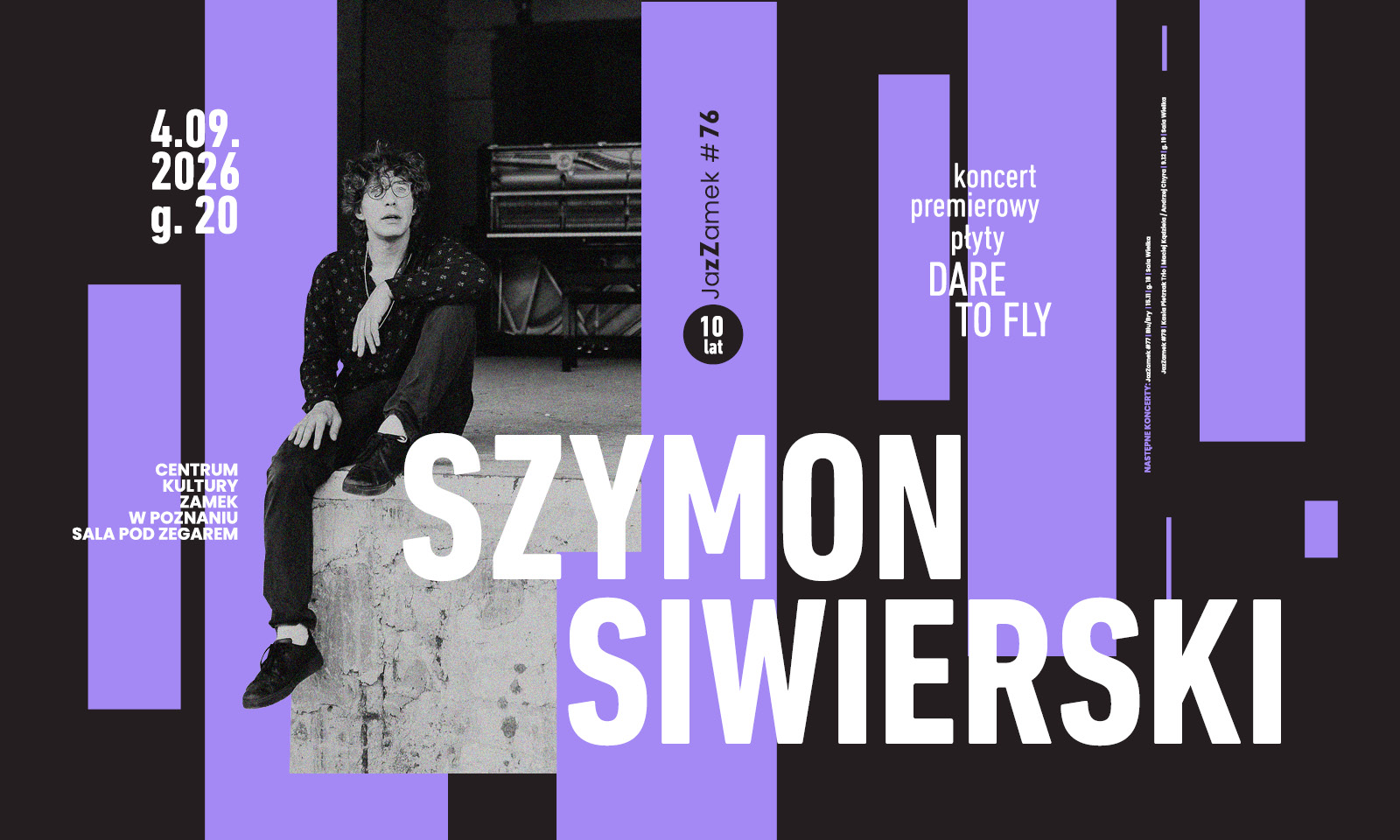 JazZamek świętuje 10-lecie. Jesienny cykl otworzy koncert premierowy Szymona Siwierskiego