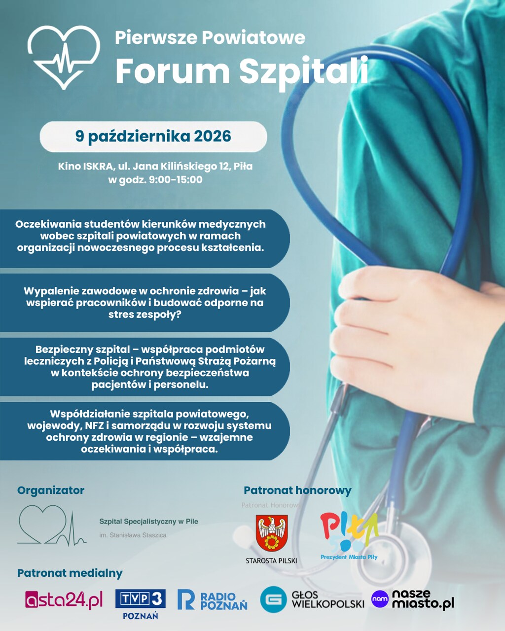O przyszłości i wyzwaniach lokalnego systemu ochrony zdrowia – Szpital Specjalistyczny w Pile zaprasza na pierwsze Forum Szpitali Powiatowych