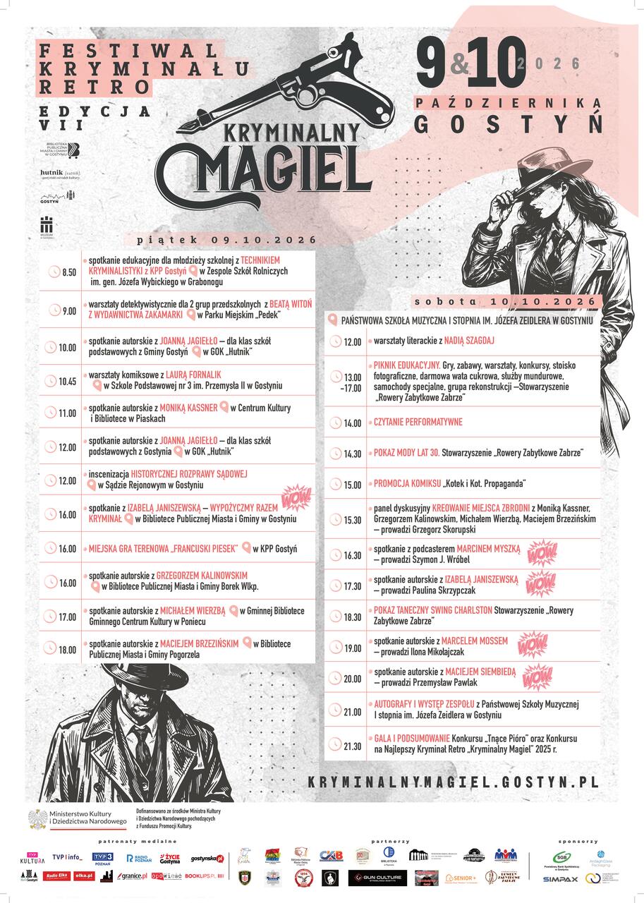 Kryminalny Magiel 2026 – dwa dni z literaturą, historią i kryminałem w Gostyniu