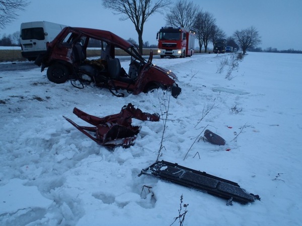 Wypadek w Działyniu - Straż Pożarna Gniezno