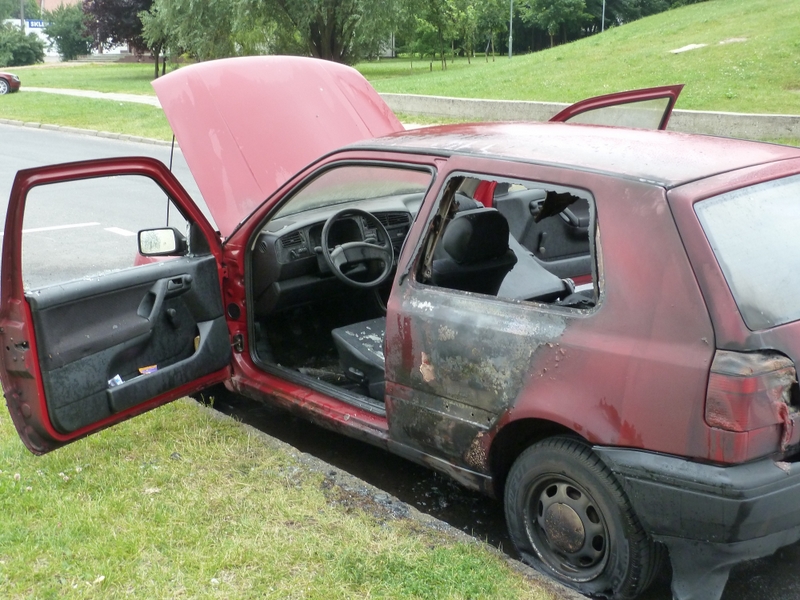 pożar samochodu na Orła fot. 2 - Mateusz Wawrowski