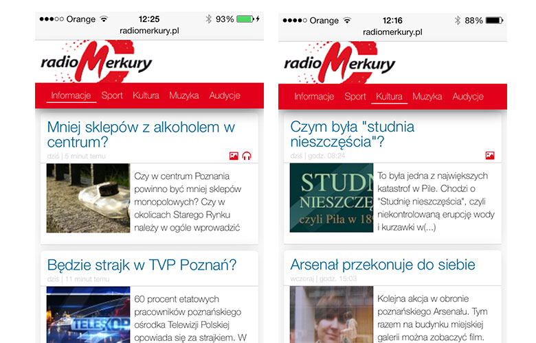 Mobilna strona radiomerkury.pl - Radio Merkury SA