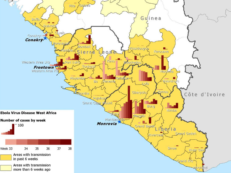 ebola wystepowanie - ECDC
