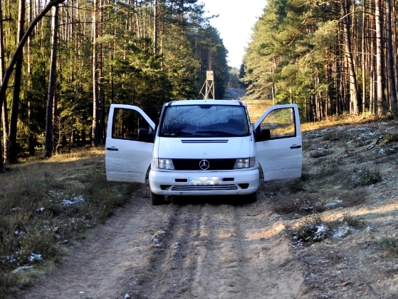 mercedes w lesie - Policja/Poznań
