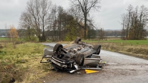 Dachowanie na drodze wojewódzkiej 309. Kierowca audi był nietrzeźwy