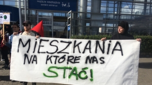 Przed poznańskim targami protestowali przeciwnicy deweloperów