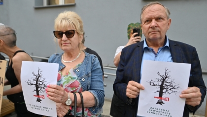 Mieszkańcy Rogalina protestują: 