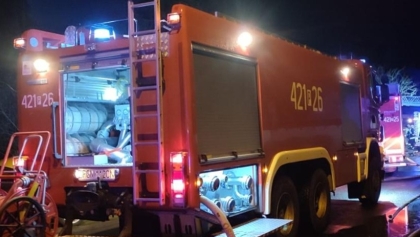 Nocna akcja strażaków we wsi Siedliska w powiecie konińskim