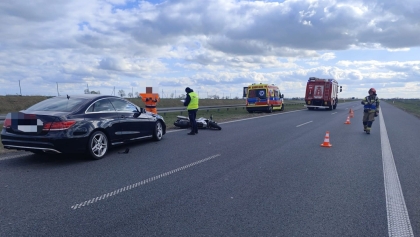 Tragiczny wypadek S5 pod Kościanem. Motocyklista zginął na miejscu