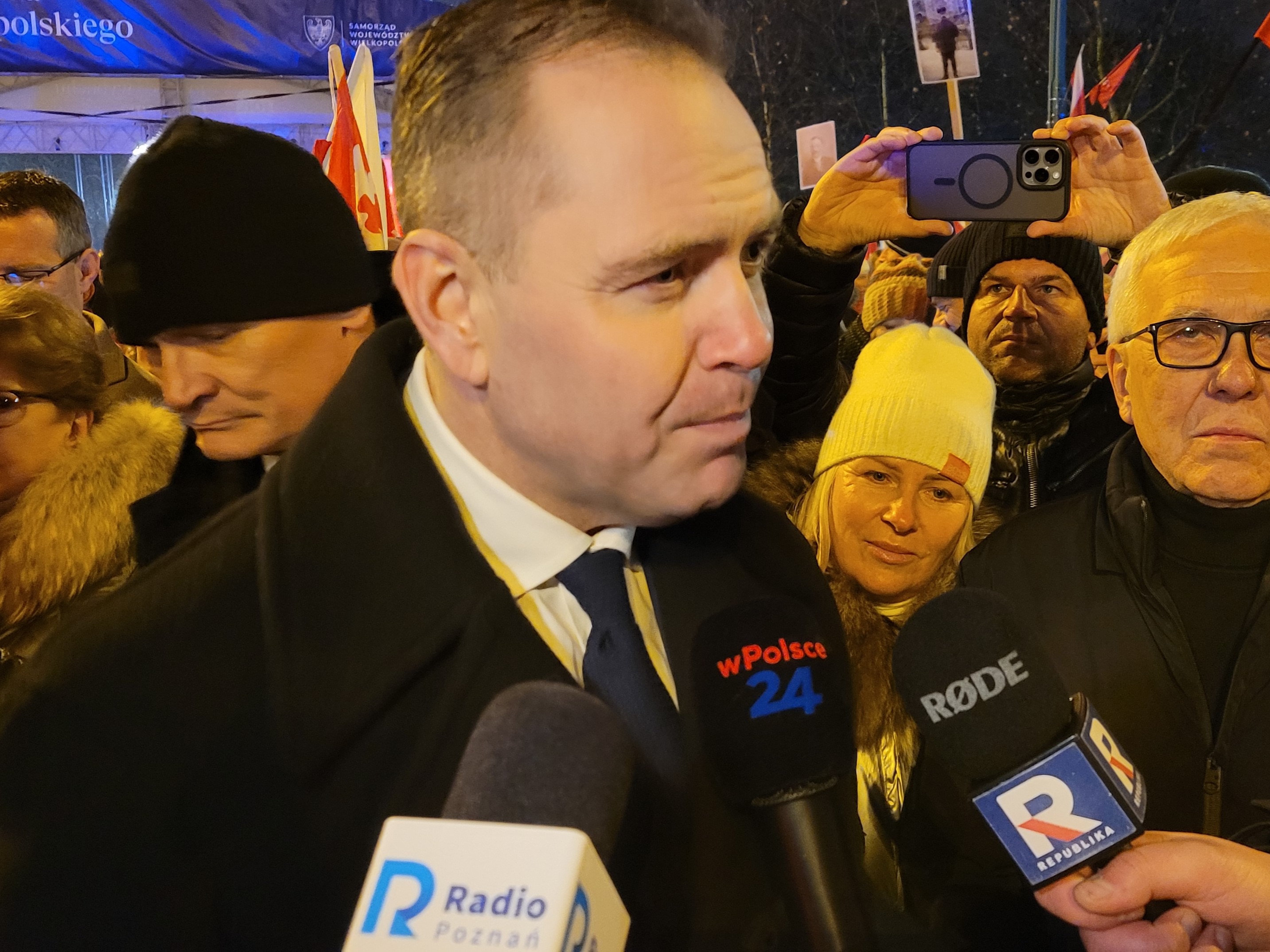 Karol Nawrocki podczas uroczystości w Poznaniu. "Nie jestem dziś w kampanii"